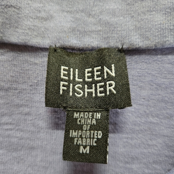 Eileen Fisher 100% Cotton Hidden Button Jacket Size M Color Periwinkle - Picture 2 of 14